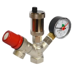 Группа безопасности COMPACT RVC Pro 3/4" (клапан 1,5 Bar) никелерованная