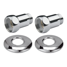 Соединение для полотенцесушителя прямое 1"х1/2" г/ш хром (2 шт)