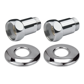 Соединение для полотенцесушителя прямое 1"х1/2" г/ш хром (2 шт)