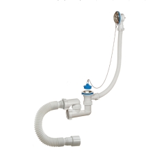 Сифон для ванны ОРИО А-80089 плоский, 1 1/2"х40, гофра 220-370мм, Dn 40/50