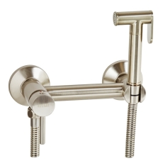 Смеситель ОПТИМА биде (14844) 25мм, пристенный с гигиеническим душем, САТИН