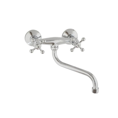 Смеситель ОПТИМА кухня пристенный (03979) маховик металл.