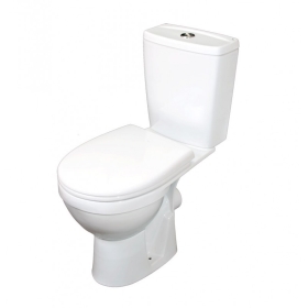Унитаз-компакт ROSA ЛИРА белый, косой выпуск, нижн. подвод, 1 реж., сиденье п/п